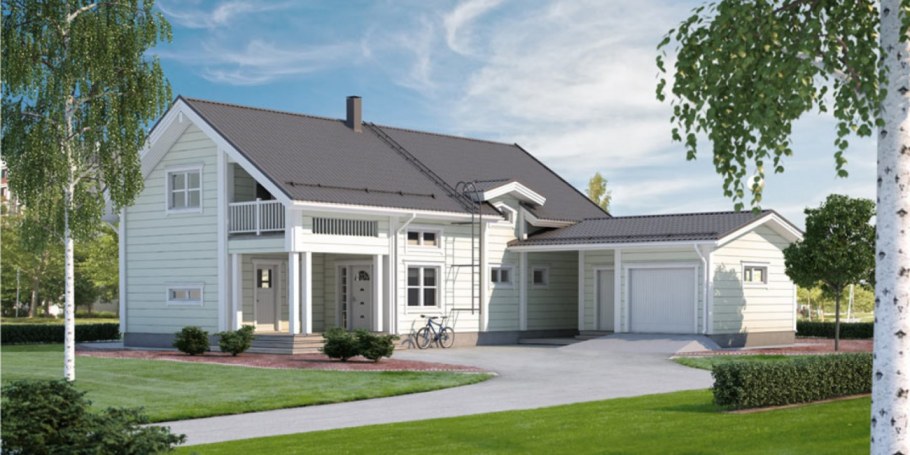 Финский домик с гаражом