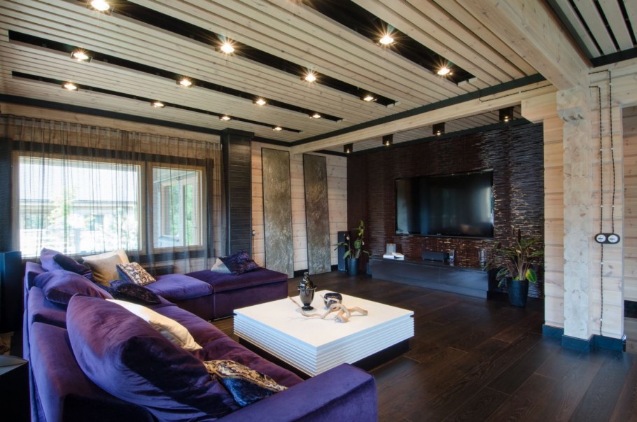 Интерьер дома из клееного бруса в стиле лофт