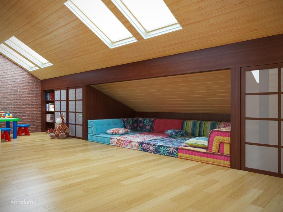 Отделка мансарды