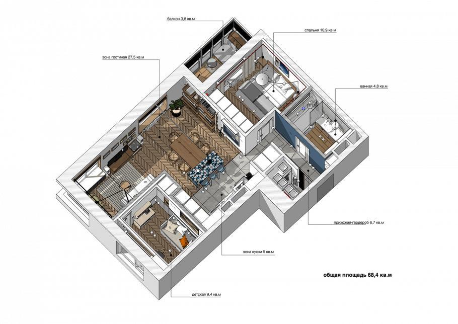 Планировка квартиры 70 квадратов