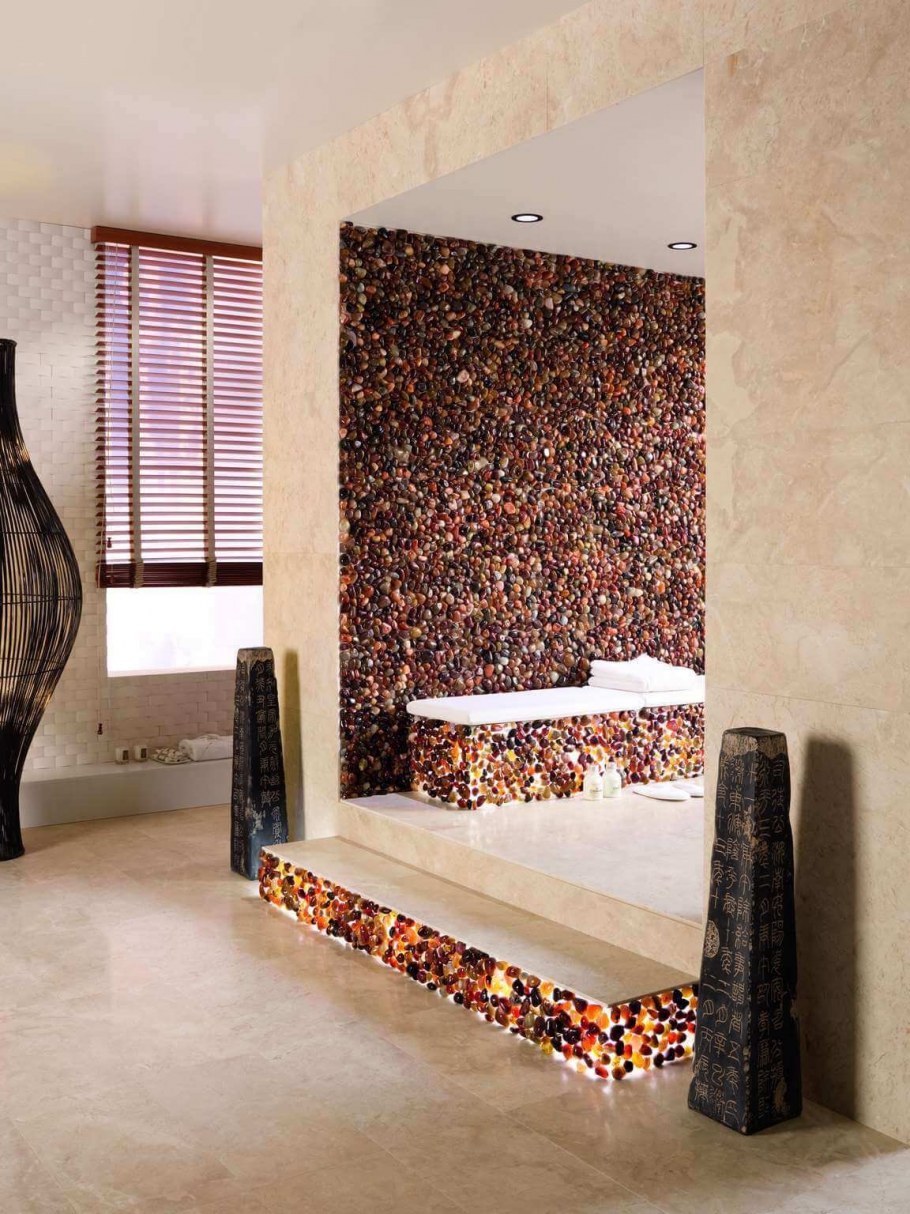 Галька в интерьере