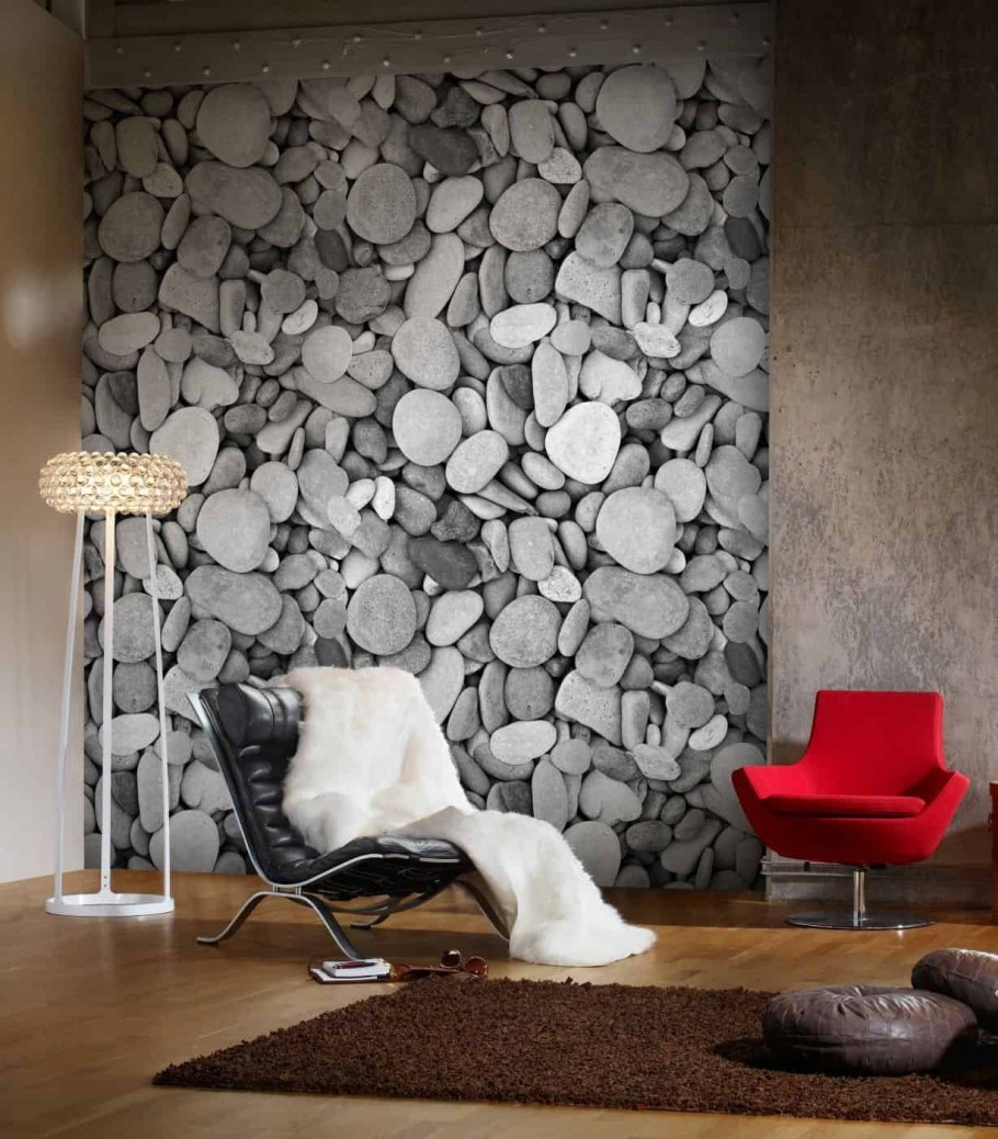Каменная стена в интерьере