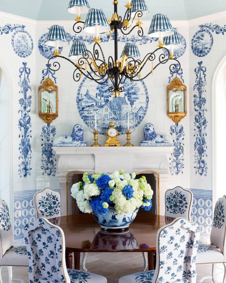 Шинуазри в интерьере Blue & White