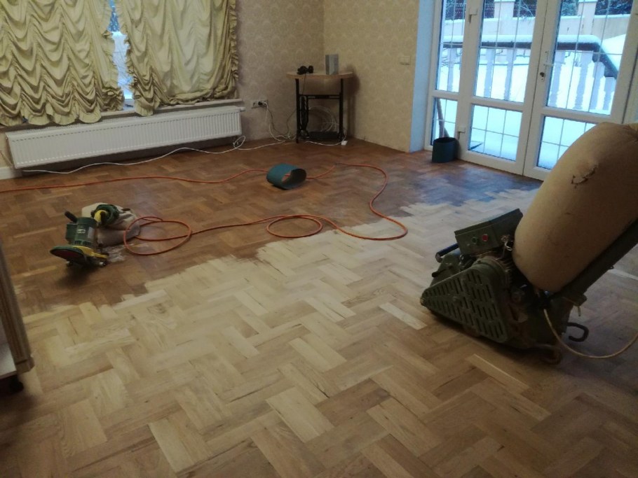 Колеровка старого паркета