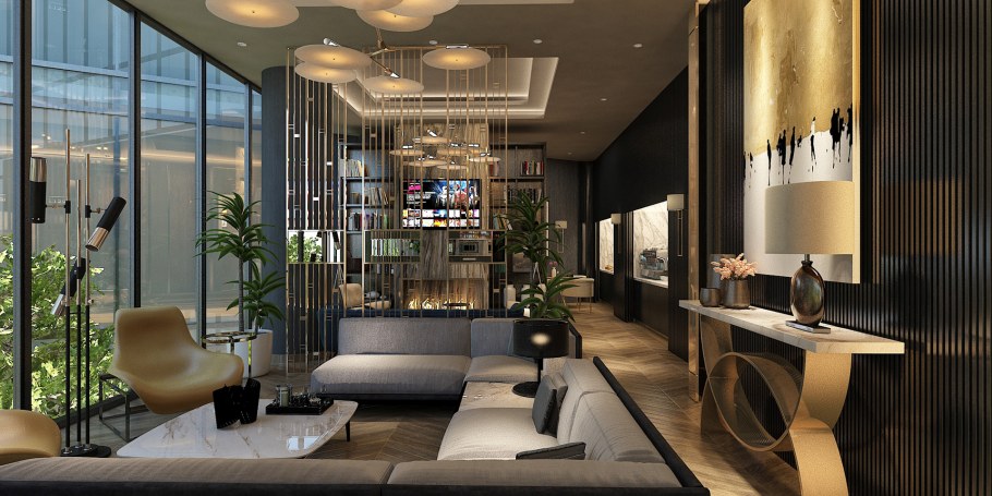 Интерьер лаунж зоны в квартире