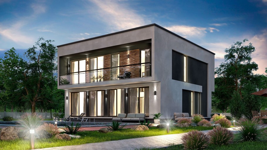 Дом с плоской крышей