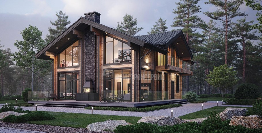 Фасад Шале со вторым светом