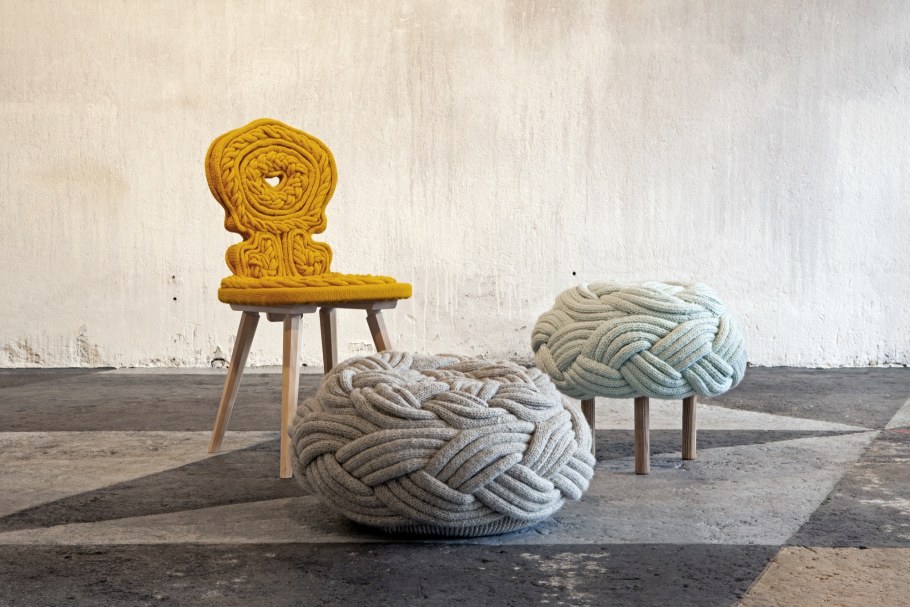 Вязанные вещи в интерьере