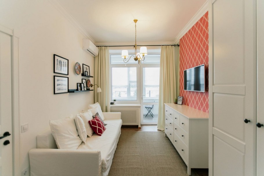 Интерьер длинной узкой комнаты