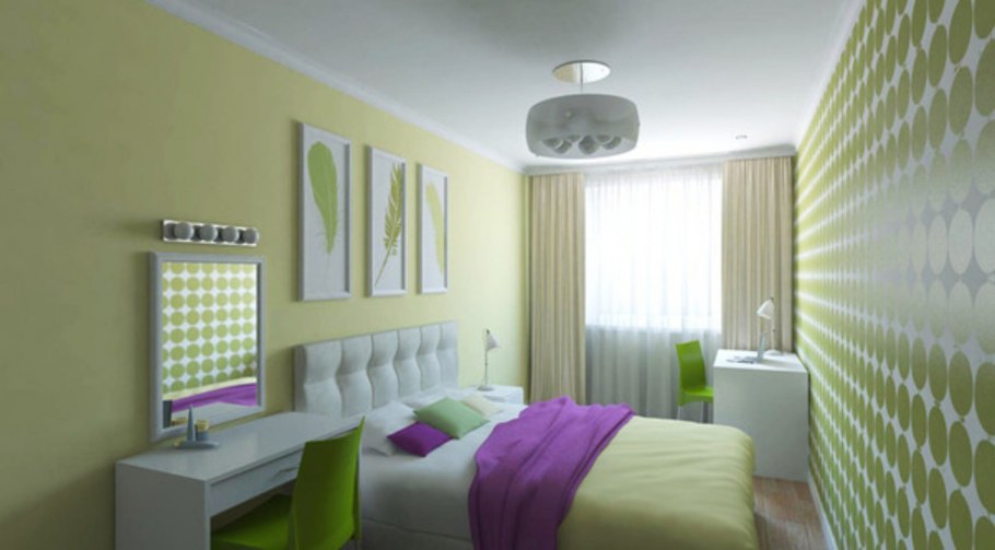 Спальня узкая и длинная