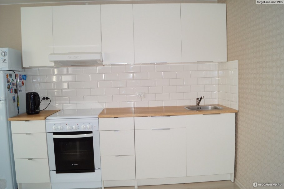 Кухня икеа КНОКСХУЛЬТ белый глянец
