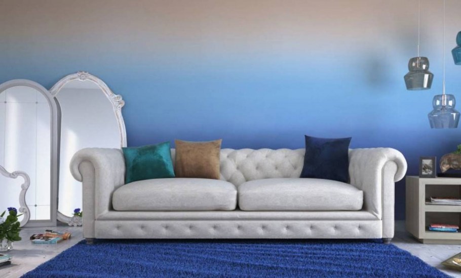 Градиентные обои в интерьере