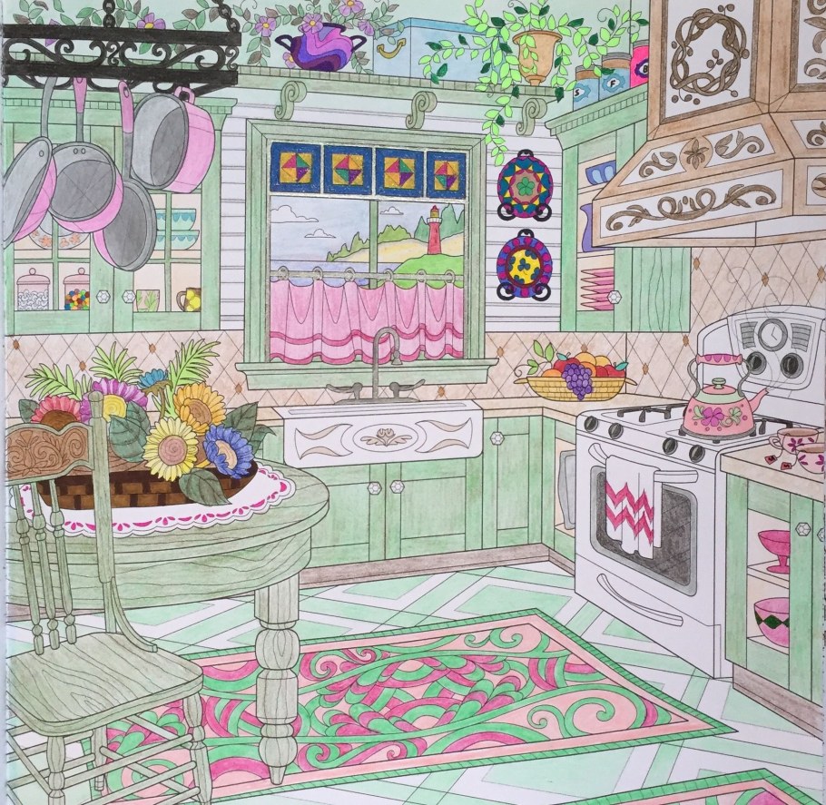 Рисунок кухни цветным карандашом