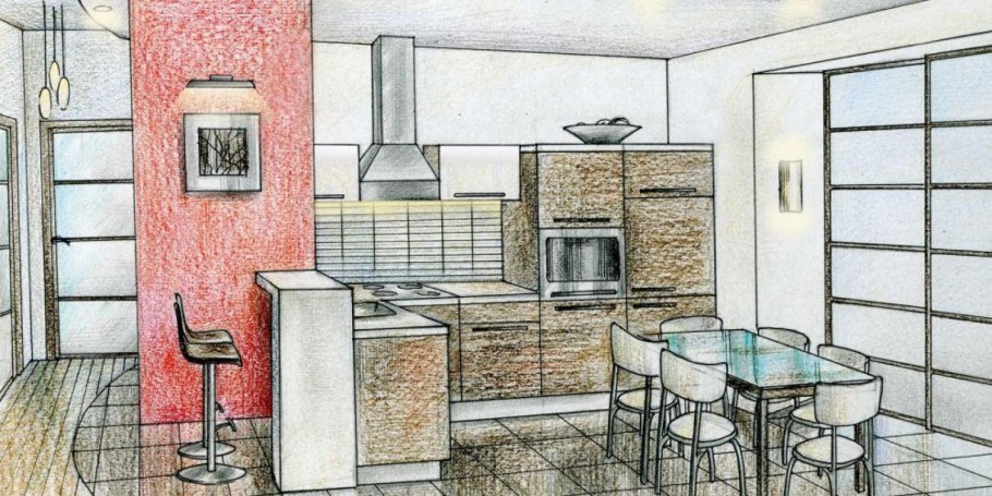 Нарисовать кухню