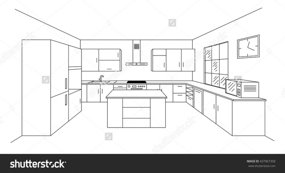 3д эскиз кухни Минимализм