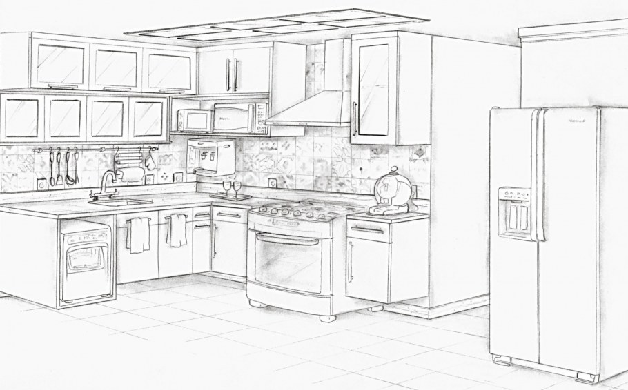 Кухня карандашом