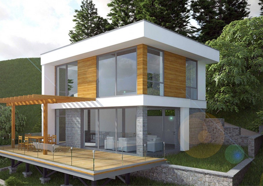 Барнхаус плоской крышей