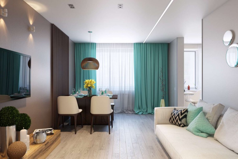 Дизайн проект однокомнатной квартиры левел Амурская