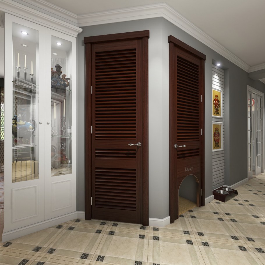 Гардеробные с жалюзийными дверцами