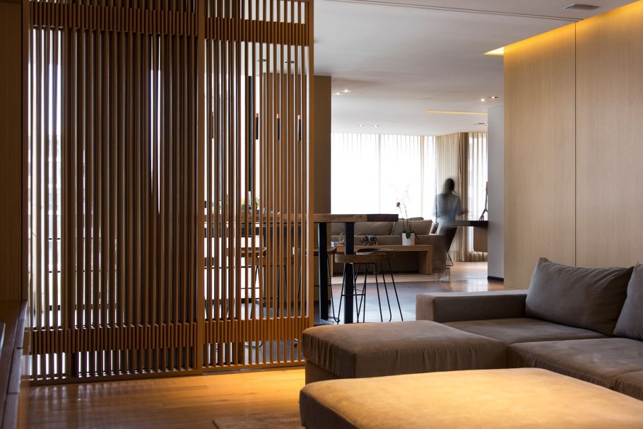 Рейки для зонирования пространства в комнате