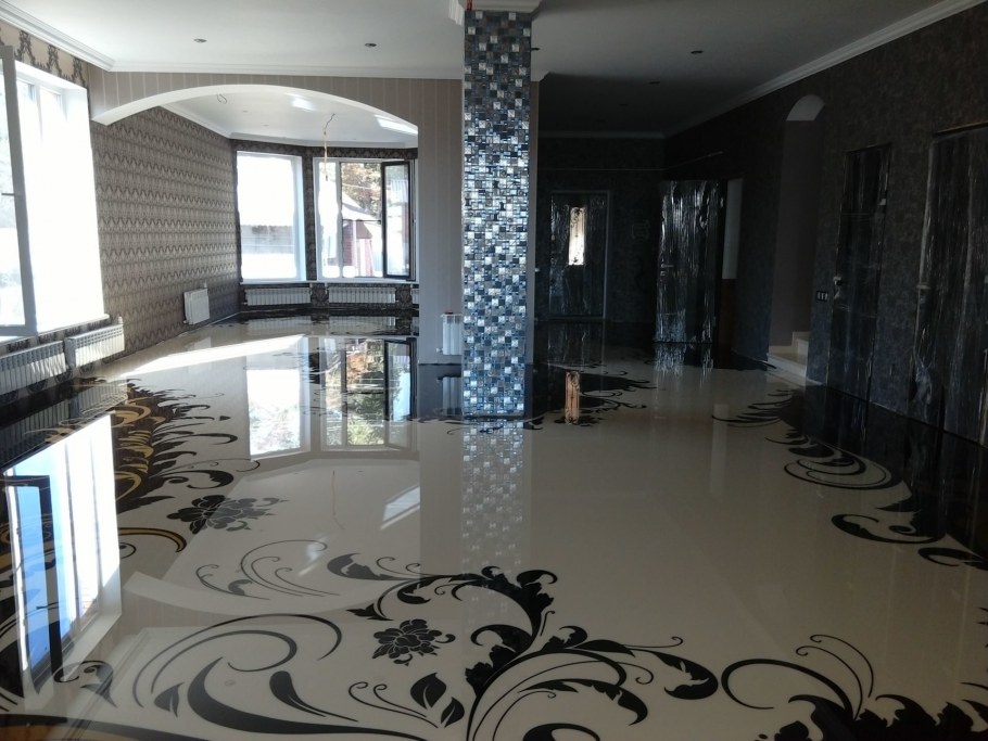 Эпоксидный пол в гостиной