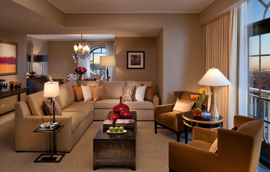 Гостиная в коричневом цвете