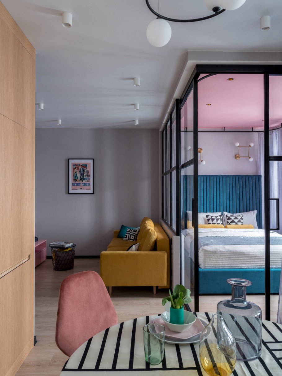 Интерьер однокомнатной квартиры для девушки