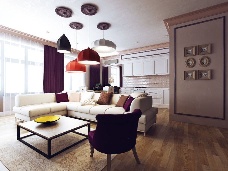 Интерьер гостиной для девушки