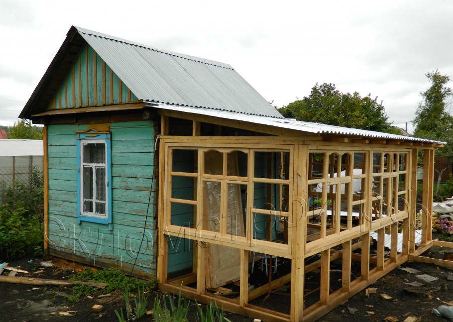 Открытая веранда из бруса