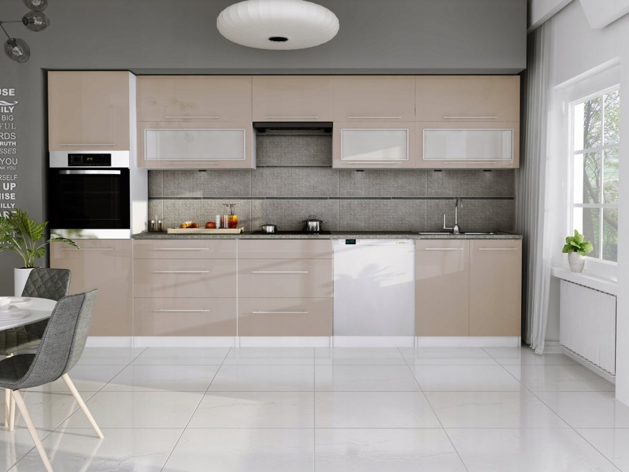 Кухня дуб сонома и белый глянец