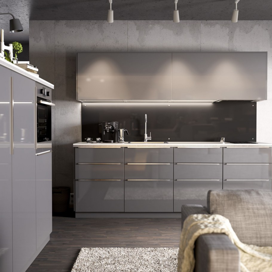 Кухня икеа Рингульт серый