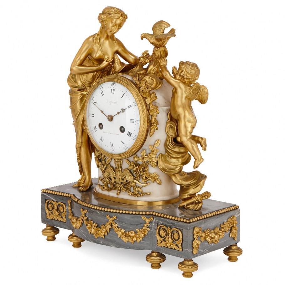 Каминные часы из мрамора Марбел