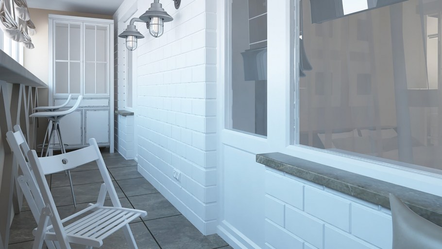 Балкон в сером цвете