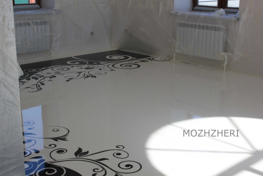 Черный наливной пол