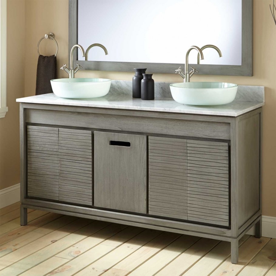 Тумба для двух раковин в ванную