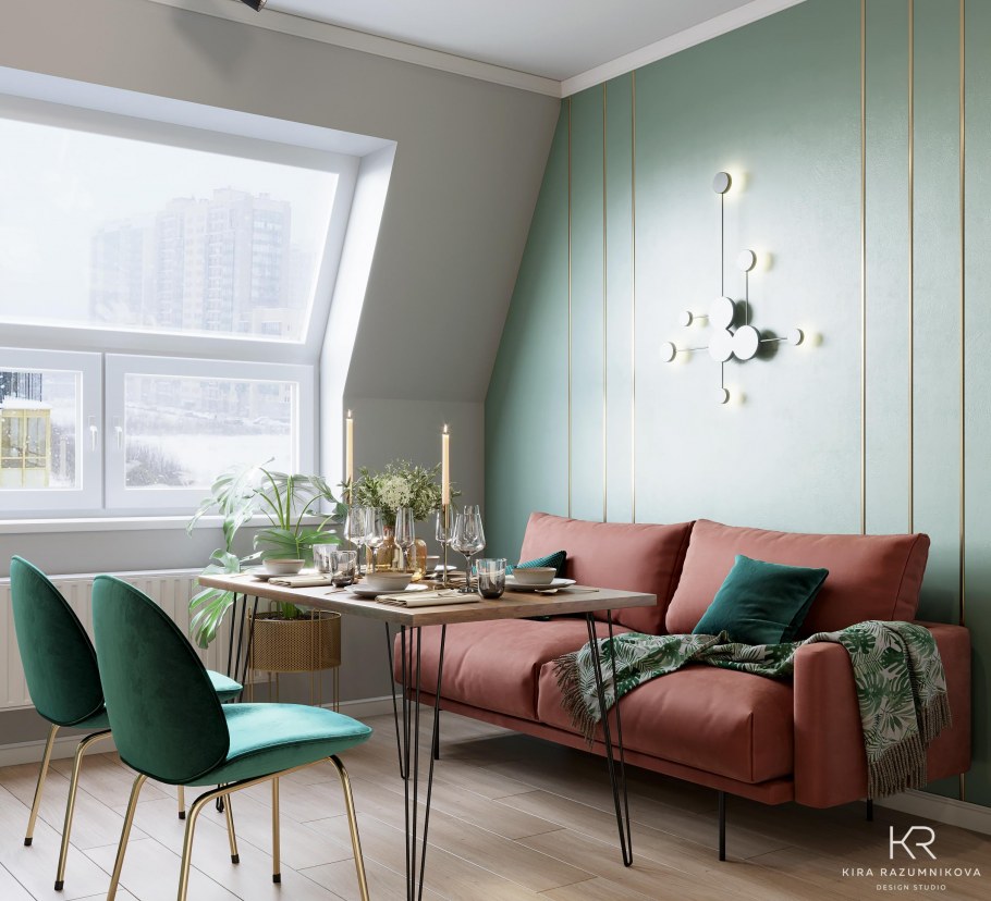 Композиции постеров в сером интерьере