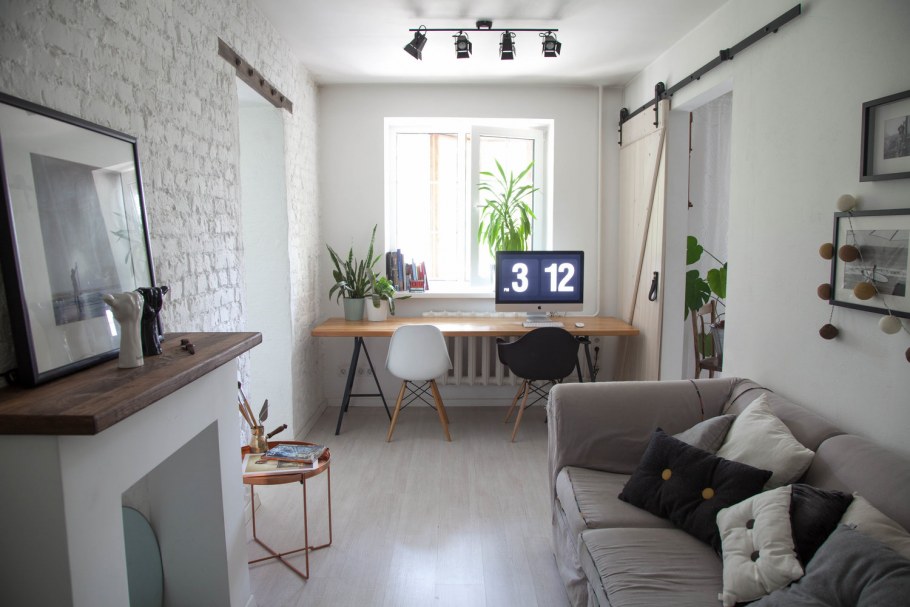 Хрущевка гостиная Сканди