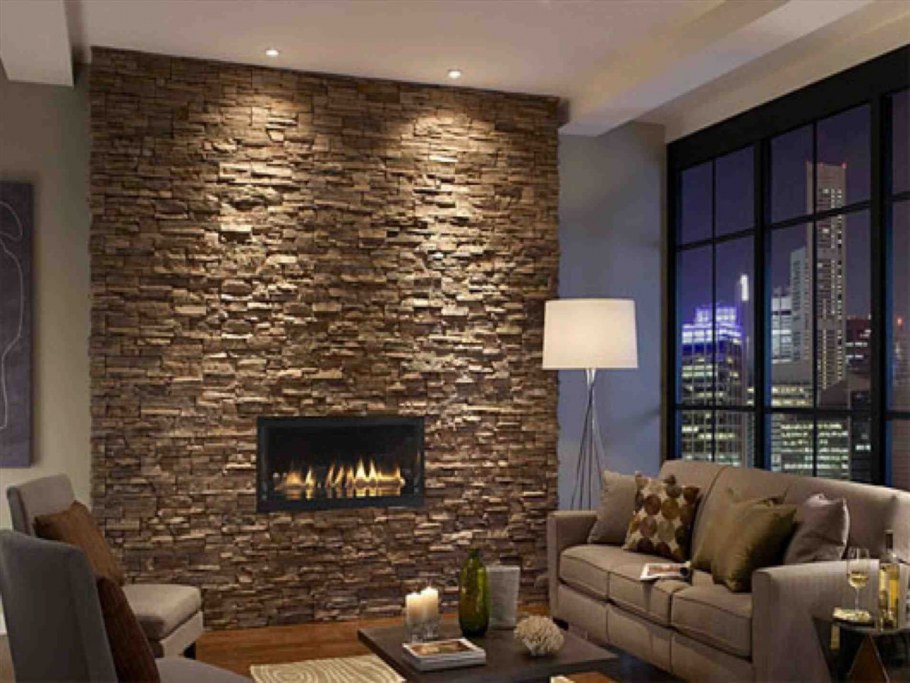 Отделка стен камнем