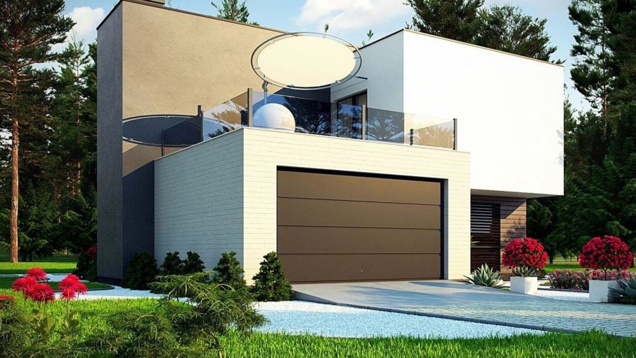 Дом с гаражом в стиле Минимализм