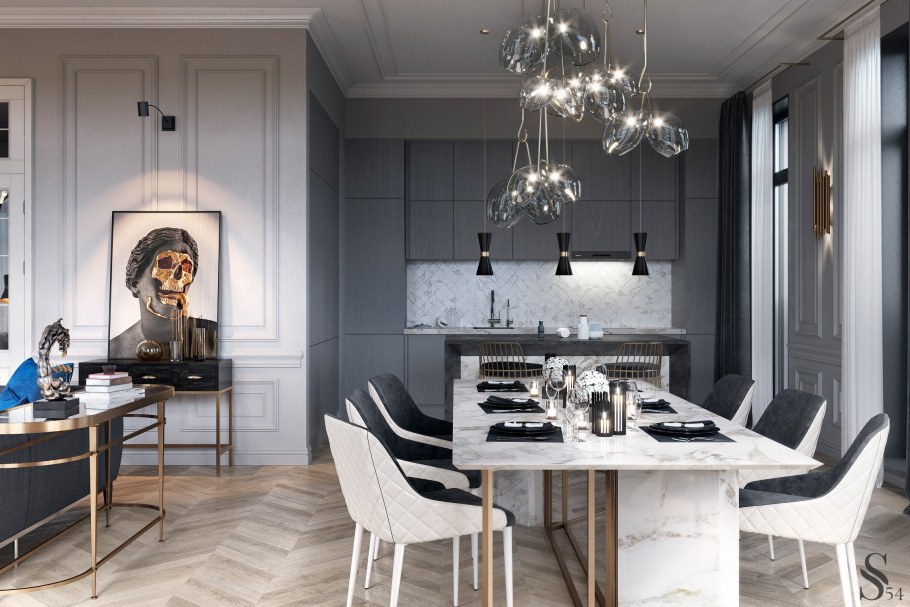 Неоклассика и лофт кухня