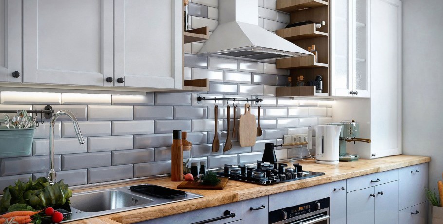 Плитка на фартук в скандинавском стиле