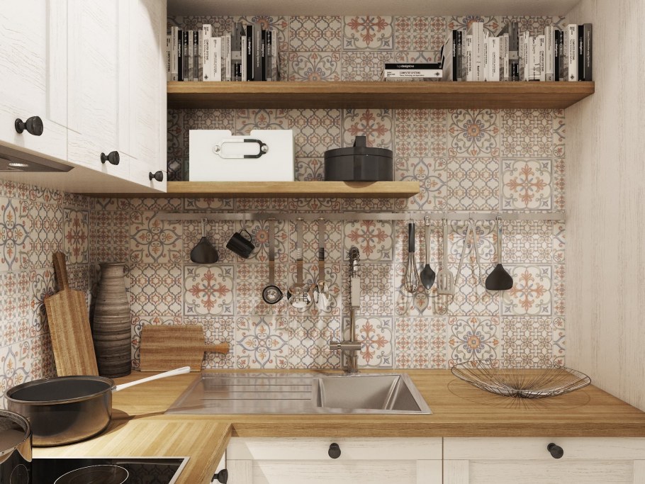 Плитка на кухонный фартук в скандинавском стиле