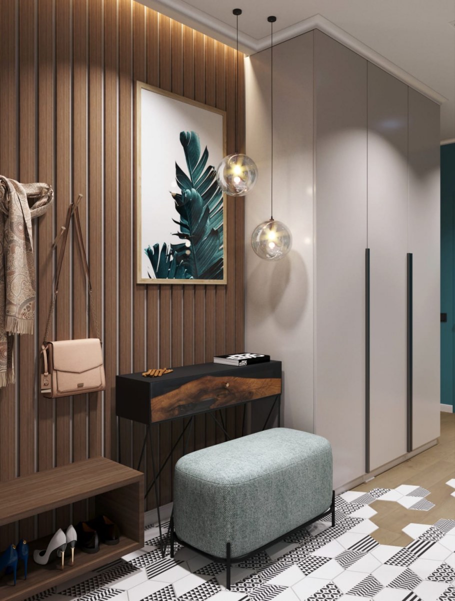 Вешалка из реек в прихожую