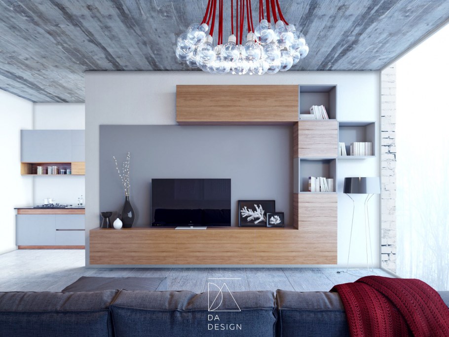 Антресоль для телевизора современный стиль