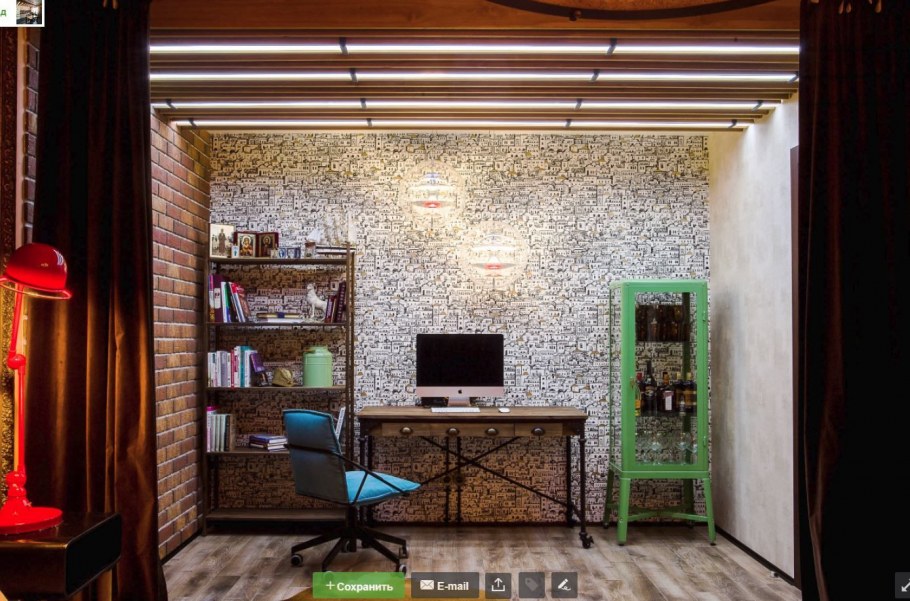 Кабинет в стиле лофт