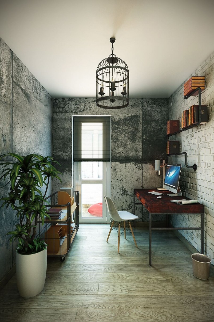 Интерьер кабинета в стиле лофт