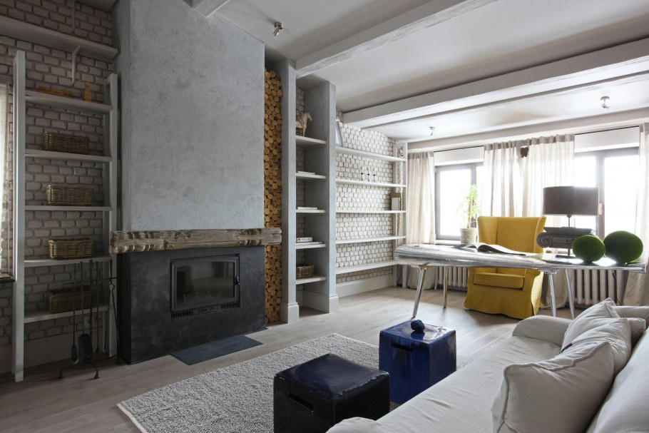 Кабинет в стиле лофт