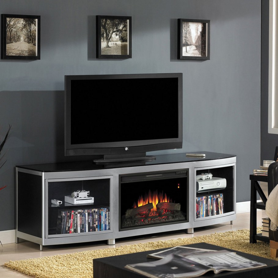 Тумба под телевизор с камином