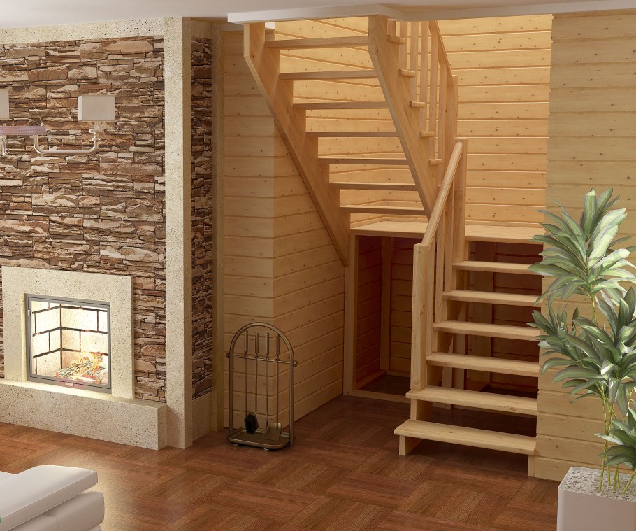 Лестница деревянная к004м