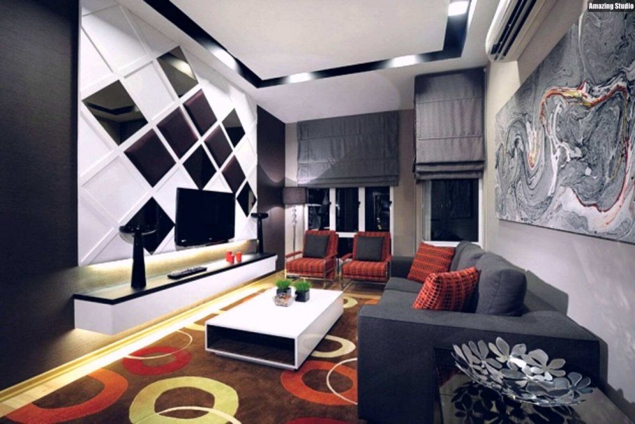 Стиль Авангард в интерьере гостиной